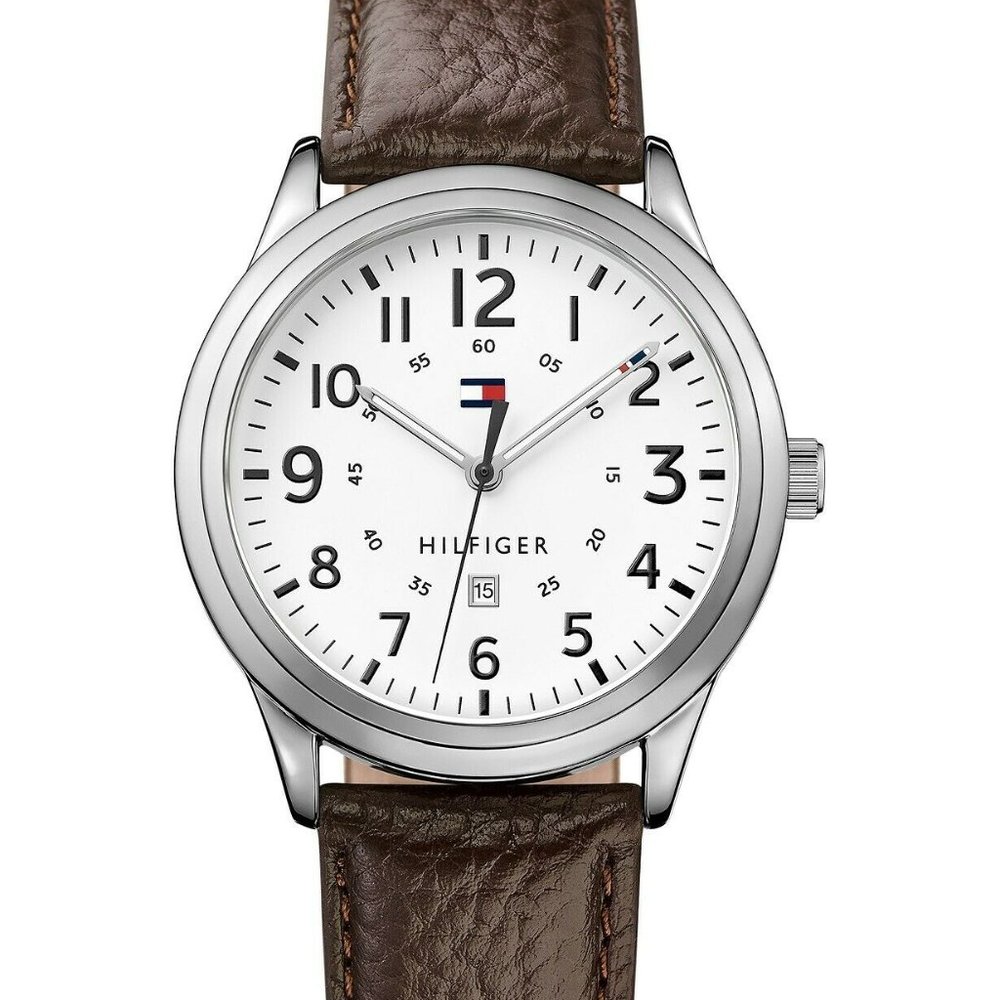 NWT Mens Watch Tommy Hilfiger Brown Leather